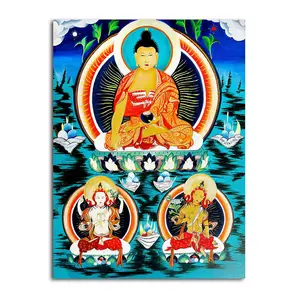 THANGKA PAINTING Thangka Canvas Painting | Lord Buddha | Buddhism Art| Traditional Art Painting for Home dcor|Size - 13X10 Inches.h317