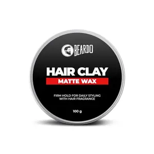 BEARDO Hair CLAY Wax for Men 100 gm | Matte Finish with volume| Strong Hold Re-stylable Hair styles | With Kaolin Clay | Used by salon professionals 3.4Fl Oz