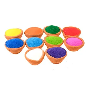 Saudeep India Rangoli Color Powder | Multicolored Rangoli | Rangoli Colour Powder Rang for Diwali Navratri Pongal Pooja Mandir | Colour Powder Set(800 Grams-10 Colors)