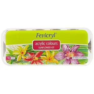 Fevicryl Acrylic Colors Sunflower Kit 10 Shades - Kushuworld