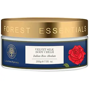 Forest Essentials Indian Rose Absolute Velvet Silk Body Cream 200g --"Shipping by FedEx"
