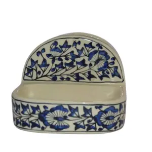 JAIPUR BLUE POTTERY soap Stand with Toothbrush Holder (Festive)