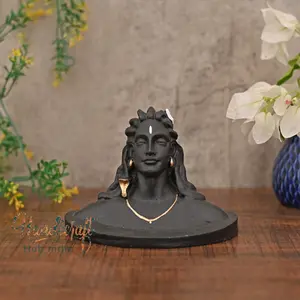 RAJASTHANI METAL HANDICRAFTS Polyresin Adiyogi Shiva Idol Handcrafed Gift Idol for Home Office & Car Dasboard Showpiece Idol