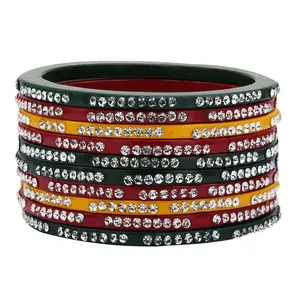 LAC BANGLES Rajasthani Multi Color Lac Bangles for Women - Set of 10