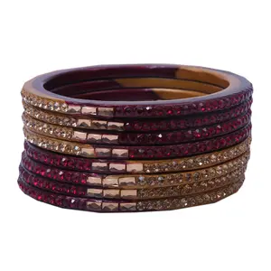 LAC BANGLES Rajasthani Ethnic Handmade Lac Bangles Jewellery for Women - Set of 8 (Colors Available)