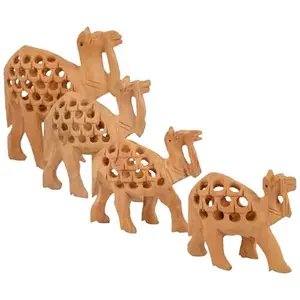 WOOD CRAFTS OF RAJASTHAN Wooden Camel Handicraft Antique Jali Showpiece || Gift for Clients Customers Family & Friends Home Office Thank You Gift House Warming New Year Promotion Gift