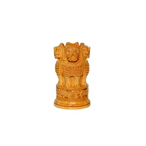 WOOD CRAFTS OF RAJASTHAN Ashok Stambh Wooden Pen Stand || Gift For Clients Customers Family & Friends Home Office Teachers Gift Thank You Gift House Warming New Year Promotion.