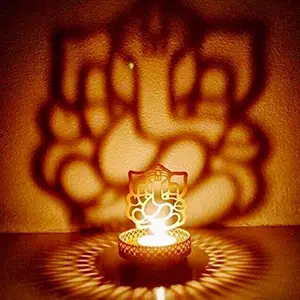 JAIPUR STONE WORK Lord Ganesha Tea Light Holder