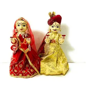 BIKANER GANGAUR IDOL's Handmade Wooden Gangaur Ishar Figurines Size 16 inch