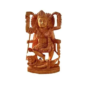 WOOD CRAFTS OF RAJASTHAN Wooden Kaali Maa Idol Statue || Gift for Clients Customers Family & Friends Home Office Teachers Gift Thank You Gift House Warming New Year Promotion.