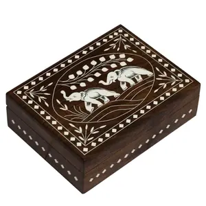 TARAKASHI Wooden Jewellery Box for Women Jewel Organizer Storage Box Hand Inlay with Intricate Inlay Gift Items - 7Inch X 5INCH Handmade