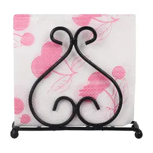 WOOD CRAFTS OF RAJASTHAN Wrought Iron Heart Shape Tissue Holder Paper Towel Holder 1pic
