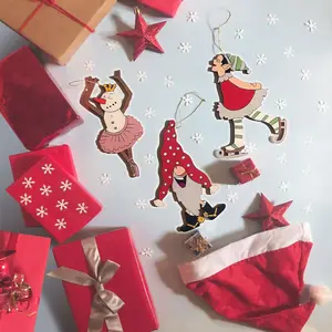 Elf Ice-Skating Badass Santa and Snow Ballerina Hanging Accessory - Set of 3