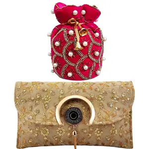 RAJASTHANI GOTA  PATTI PRODUCTS Designer Rajasthani Sty Silk Potli Velvet with Bridal Purse Potli Purse Women handbag Handicrafts Handmade Decorative Pure Silk Jaipuri Clutch Gifting Potlis Royal Clutch