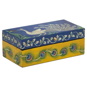 WOOD CRAFTS OF RAJASTHAN Wooden Decorative Box (24 cm x 12 cm x 30 cm KE29)