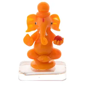 CHURU SILVERWARE Handicraft Ganesha Idol for Car Dashboard & Home Decor