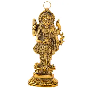 CHURU SILVERWARE Metal Lord Dhanvantri Statue 8.89 x 25.8 x 3 cm Gold 1 Piece