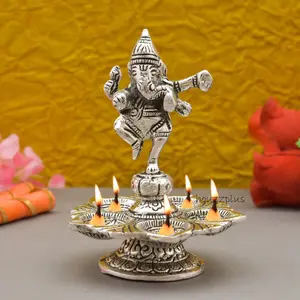Handicraft Ganesha Panchbatti Diya Pancmukhi Diya Oil lamp for Home