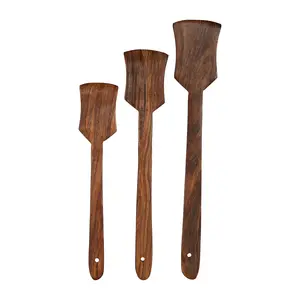 CHURU SILVERWARE Indian Rosewood or Sheesham Spatula or Palta Set I of 3 - Wooden