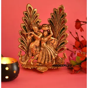 Handicraft Radha Krishna Idol for Diya for Home Temple & Decor
