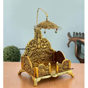 CHURU SILVERWARE Handicraft Aluminium Laddu Gopal Singhasan Laddu Gopal Chair Laddu Gopal Chowki