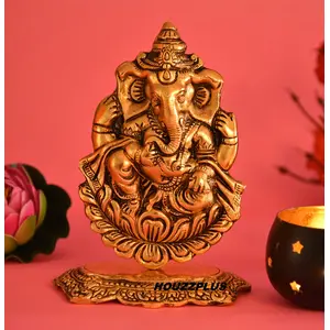 Handicraft Ganesha Idol for Home Temple Color Gold