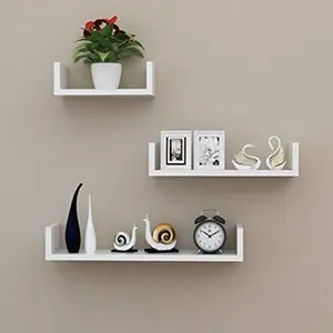 WROUGHT IRON CRAFTS MDF Handicraft Storage Wall Decor U-Shaped Book Shelf/Wall Shelf