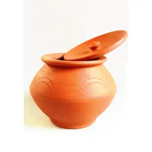 TERRACOTTA POTTERY OF RAJASTHAN Terracotta Curd Pot 1000ml (Brown)