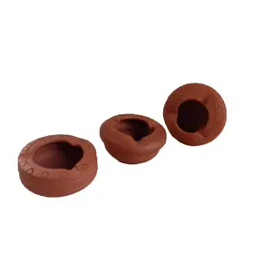 TERRACOTTA POTTERY OF RAJASTHAN Earthenware Unique Design Classic Handmade Terracotta Clay Cigarette Ash Tray (9X5 cm_Brown)