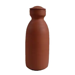 TERRACOTTA POTTERY OF RAJASTHAN Terracotta Cooling Classic Clay 700ml Water Bottle (22x8_Brown)