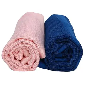 Bamboology Plush Towel Set 100% Bamboo Highly Absorbent Super Soft Soft And Plush All Season Use (Pack Of 2) (Pink::Blue)