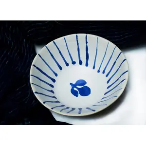 Blue Hand Painted Pasta Bowl