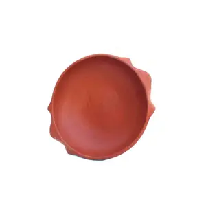 TERRACOTTA POTTERY OF RAJASTHAN Earthenware Handmade Natural Terracotta Clay Kerala Appam Cooking kadai Pot/Terracotta Clay Cooking Bowl & Curry Bow/Home Kitchen (22X10 cm_Brown)