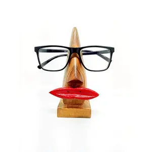 WROUGHT IRON CRAFTS Wooden Hand Crafted Nose Shaped Spectacle Specs Eye Glass Holder (Female)