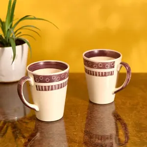 TERRACOTTA POTTERY OF RAJASTHAN Studio Pottery Ceramic Handcrafted Beer Mugs (Set of 2)