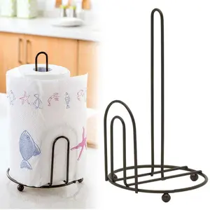 WROUGHT IRON CRAFTS Wrought Iron Tissue Roll Paper Napkin Holder for Kitchen Countertops Dinner Tables Bathroom- Picnic Tables - Indoor & Outdoor Use Storage and Organization/Made with Iron
