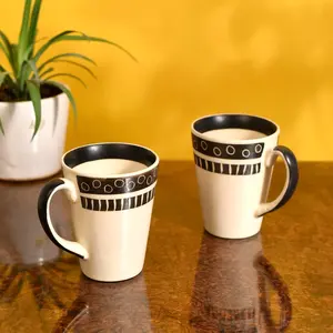 TERRACOTTA POTTERY OF RAJASTHAN Studio Pottery Ceramic Handcrafted Beer Mugs (Set of 2)