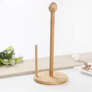 WROUGHT IRON CRAFTS Beige Wood Paper Towel Holder for Kitchen (Brown)