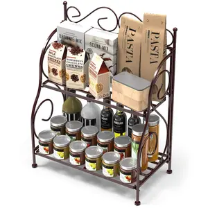 WROUGHT IRON CRAFTS Wrought Iron Home Decor Antique Spice Rack