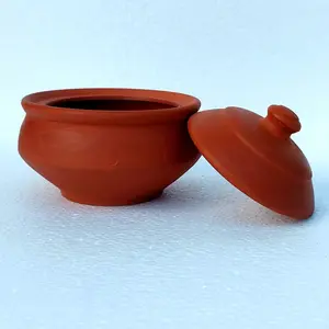 TERRACOTTA POTTERY OF RAJASTHAN Earthenware Classic Handmade Organic Terracotta Clay Curd Pot (400 ml Brown)