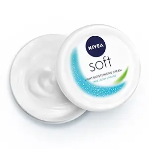 NIVEA Soft Light Moisturizer Cream with Vitamin E & Jojoba Oil for Face Hands and Body 100 ml