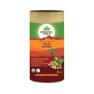 Organic India Tulsi Ginger - 100g Tin (Set of 3)