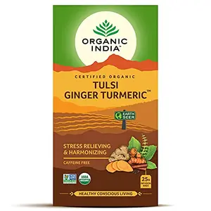 Organic India Tulsi Ginger Turmeric Tea 25 Tea Bags