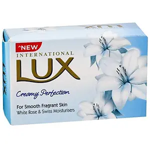 LUX International Creamy Perfection Soap With Swiss Moisturizers & Delicate White Flower Scent - 75 g (Pack of 3)
