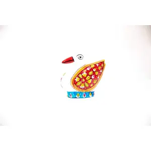 MEENAKARI ENAMEL PRODUCTS Handmade Decorative Showpiece Metal Duck Gift Item for Hme & Office Dcor (3 Inches)
