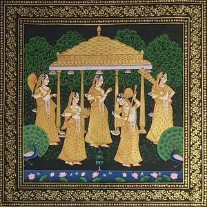 PICHWAI- PAINTED TEMPLE HANGING - Beautiful Handmade Pichwai Painting on Cotton Fabric (30*30 Inches)