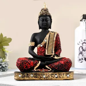 MEENAKARI ENAMEL PRODUCTS Resin Vastu Fang Shui Religious Idol of Lord Gautama Buddha Statue Decorative Showpiece
