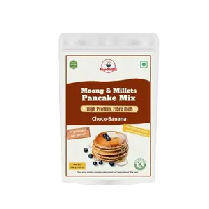 Foodfrillz: Delicious Millet Pancake Mix-Banana Chocolate Flavour Natural High Protein with Sprouted Moong Beans 200 g
