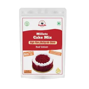 Foodfrillz Millet: Deliciously Healthy Cake Mix 300 Grams With No Maida No Refined Sugar Eggless Premix (Red Velvet)