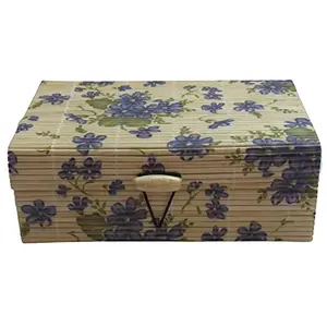 SAHARANPUR HANDICRAFTS Bamboo Stick Wooden Jewelry Box Organizer Storage Box for Cosmetics Makeup Gift Storage Box and Home Decor Showpiece.